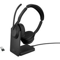 Jabra Evolve2 55 Stereo Headset With Stand in Black