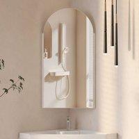 KEEPREAPER Sleek Corner Mirror Cabinet With Storage 40 x 80cm in White | Size: 40 x 80 cm
