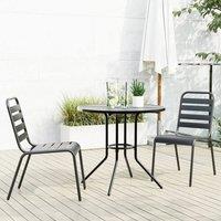 Berkfield Home Stackable Garden Chair Set 3 pcs Anthracite Powder-coated Steel in Black