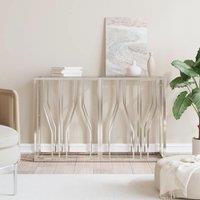 Berkfield Home Console Table 110x30x70 cm Stainless Steel & Glass in Silver | Size: 110 x 30 x 70 cm
