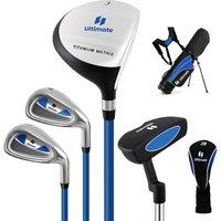 Gymax Complete Golf Clubs Set Portable Golf Stand Bag for Boys & Girls in Blue