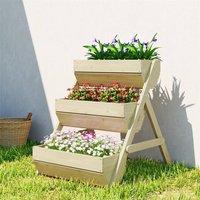 EONLION Green-3 Tier Raised Garden Bed Wooden Elevated Planter in Green | Size: 100g