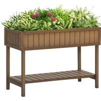 EONLION 110L x 76H x 46W-Garden Raised Bed Vegetable Planter in Dark Brown | Size: 100g