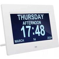 NESTLUNE Large LCD Radio Controlled Wall Clock in White | Size: 100 cm x 100 cm