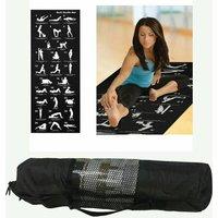 VOGREX Exercise Yoga Mat Non Slip Fitness Gym Workout Mat Carry Bag in Black