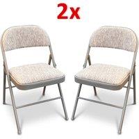 Kelvenix Metal Frame Folding Back Rest Chair in Grey | Size: 0.6m2
