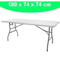 EONLION Folding Trestle Table White Party | Size: 100 cm