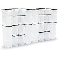 NESTLUNE 24Pcs Airtight Dry Food Storage Containers Kitchen in Clear | Size: 100 cm x 100 cm