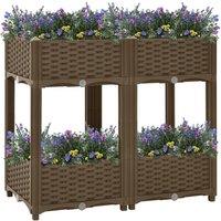 Berkfield Home Raised Bed 80x40x71 cm Polypropylene in Brown | Size: 80 x 40 x 71 cm