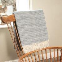 Native Natural Hoop Pattern Blue Wool Blanket | Size: Double