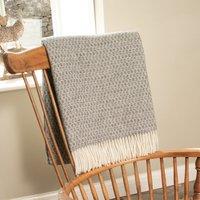 Native Natural Hoop Pattern Grey Wool Blanket | Size: Double