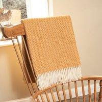 Native Natural Hoop Pattern Mustard Wool Blanket | Size: 140 cm x 200 cm