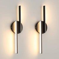 Goeco 2 x LED Indoor Wall Lamp, Modern Wall Lamp, 16 W, Aluminium, 3000 K in Black