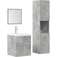 Berkfield Home 4 Piece Bathroom Furniture Set Concrete Grey Engineered Wood