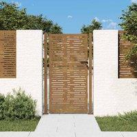 Berkfield Home Garden Gate 105x180 cm Corten Steel Square Design in Brown