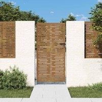 Berkfield Home Garden Gate 85x200 cm Corten Steel Square Design in Brown