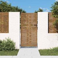 Berkfield Home Garden Gate 85x175 cm Corten Steel Square Design in Brown