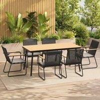 STILVORA Garden Dining Set 6-Seater with Cushions Natural Wood