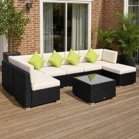 STILVORA Sofa 8-Piece with steel frame khaki in Beige