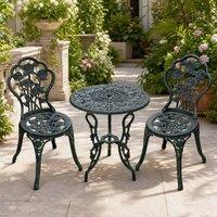 STILVORA Bistro Set 3-Piece with aluminium structure Antique Green
