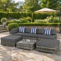 STILVORA Sofa 6-Piece with metal frame Grey