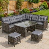 STILVORA Sofa 8-Seater with table grey