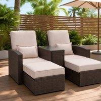 STILVORA Sofa 2-Seater with reclining backrest brown