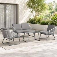 STILVORA Sofa 4-Piece with steel frame grey