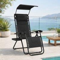 STILVORA Reclining Chair with canopy black