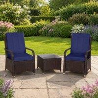 STILVORA 3-Piece Bistro Set with furniture cover in Dark Blue
