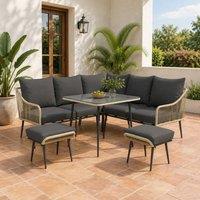 STILVORA Sofa 6-Piece with steel frame light grey