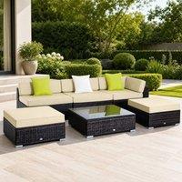 STILVORA Sofa 6-Piece with coffee table in Brown