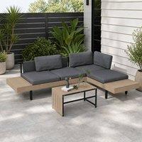 STILVORA Sofa 3-Piece with Table Grey