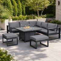STILVORA Sofa 7-Seater with fire pit table grey