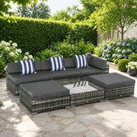 STILVORA Sofa 6-Piece with coffee table grey