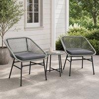 STILVORA 3-Piece Bistro Set with steel frame in Light Grey