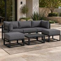 STILVORA Sofa 6-Piece with aluminium frame grey