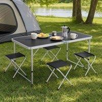 STILVORA Picnic Table Set with foldable aluminium structure in Black