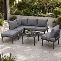 STILVORA Sofa Set with galvanised iron frame grey