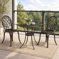 STILVORA Garden Bistro Set with aluminium structure in Bronze