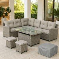 STILVORA Sofa 8-Seater with metal frame Grey