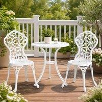 STILVORA Bistro Set with aluminium structure white