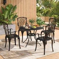 STILVORA Garden Dining Set 5 Piece with parasol hole Bronze