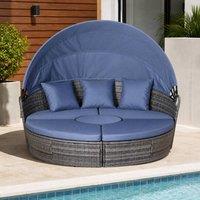 STILVORA Sofa with Retractable Canopy Grey