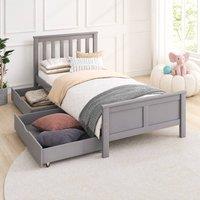 STILVORA Bed Frame 3ft Single with storage grey finish