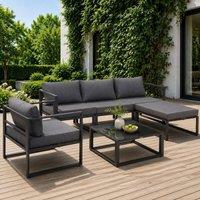 STILVORA Sofa 5-Seater with aluminium frame grey