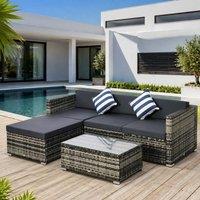 STILVORA Sofa 4-Seater with modular design Grey
