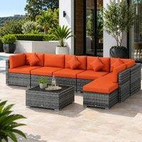 STILVORA Sofa 8-Piece with modular design in Orange