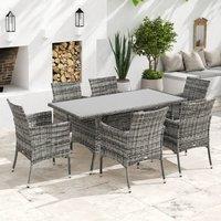 STILVORA Garden Dining Set 6-Seater with metal frame Grey