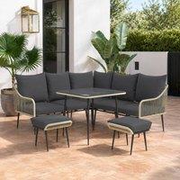 STILVORA Sofa 6-Piece with steel frame light grey